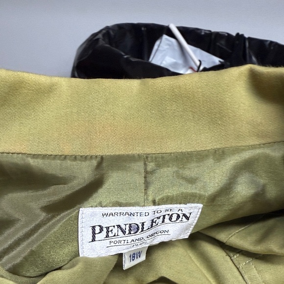 Pendleton Olive Green Button-Up Blazer & Pull On Pants Suit Set Size 18w Vintage - Picture 11 of 14